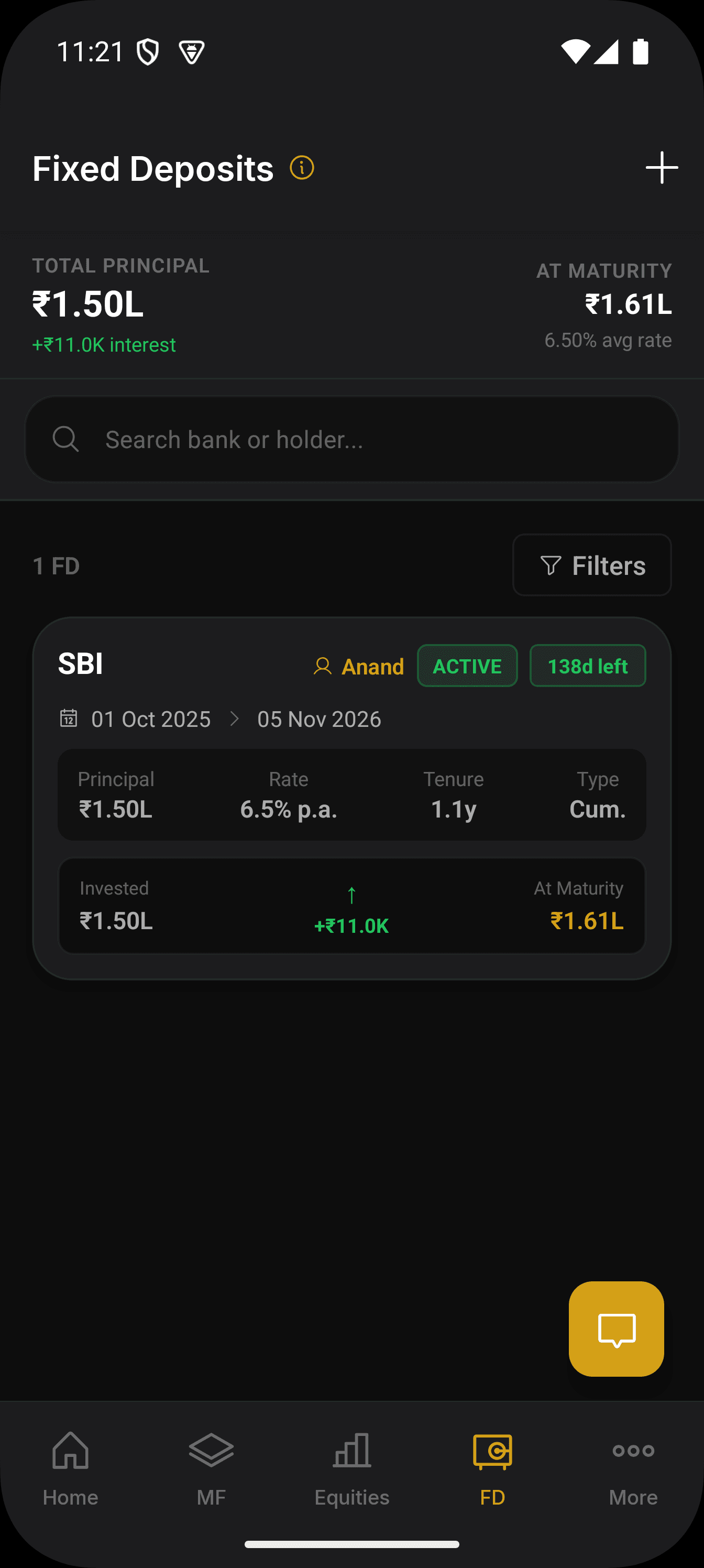 Fixed deposits tracker