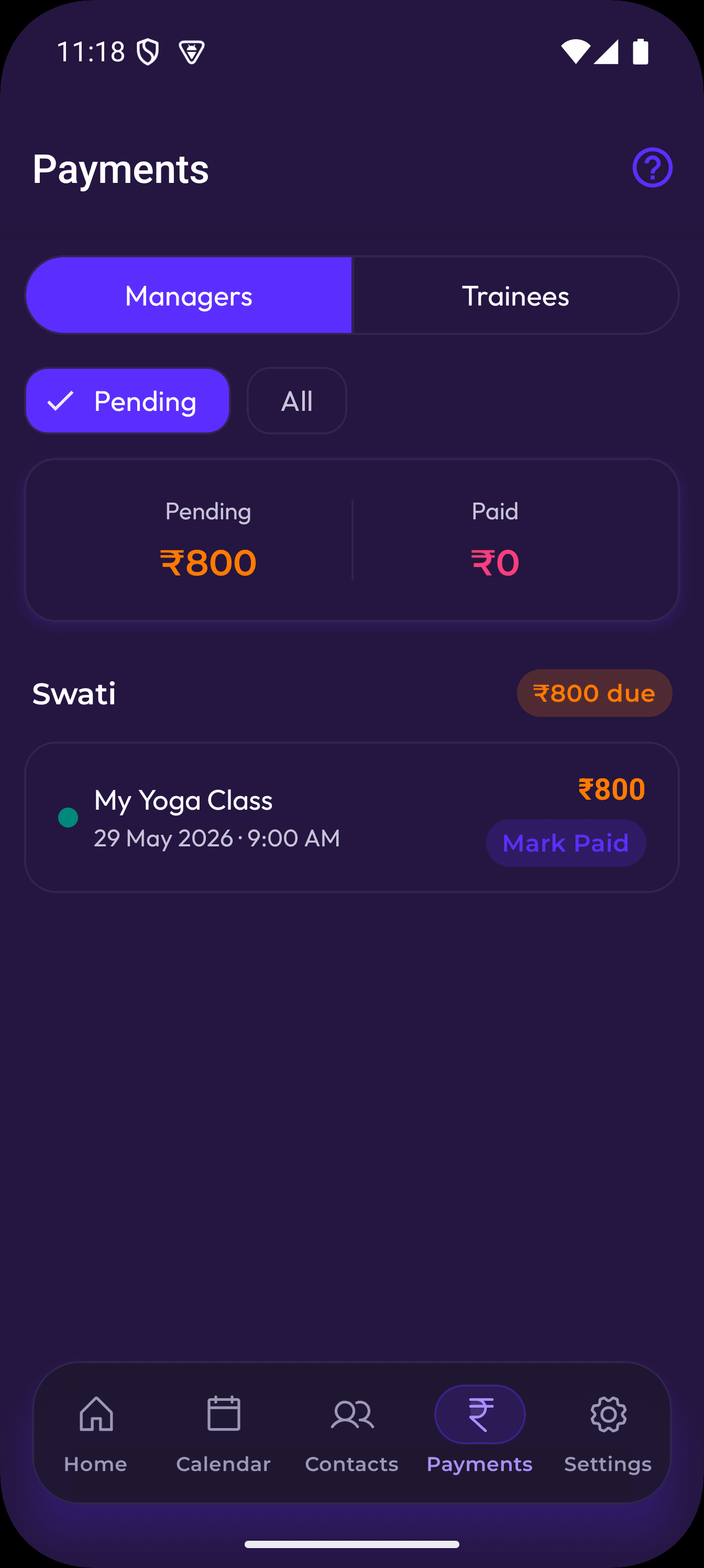 Payments tracking